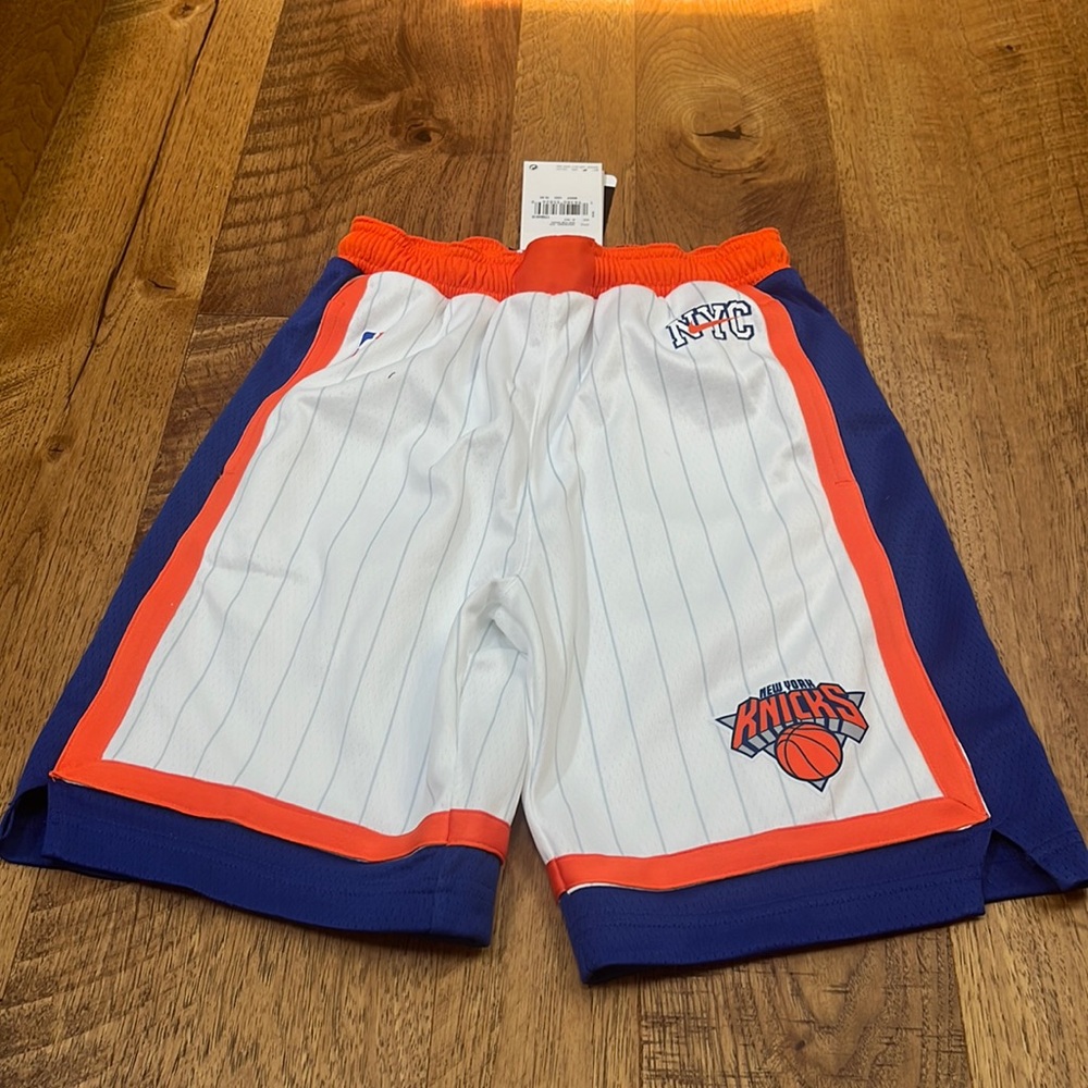 NBA Kids White and Blue Knicks Shorts